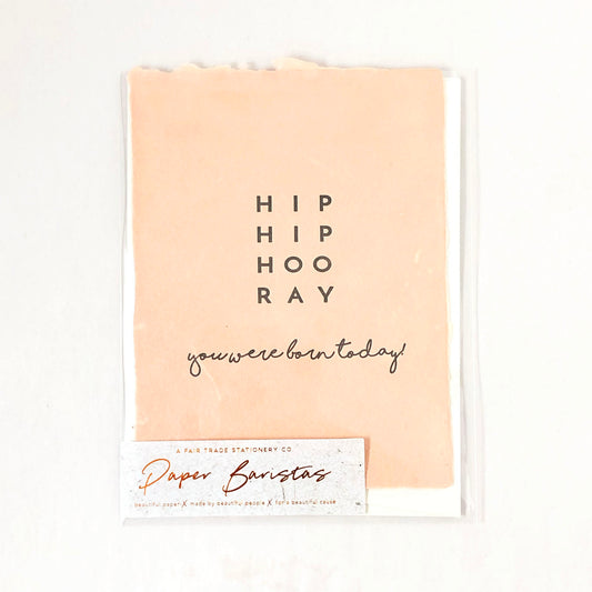 Letterpress Birthday Card- "Hip Hip Hooray"